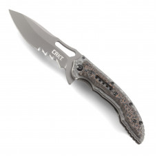 Canivete CRKT Fossil Compact serrilhado, desenhado