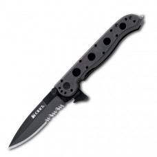 Canivete CRKT com corta cinto e quebra vidro. Empunhadura em FRN. 