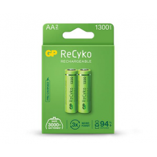 Pilha Recarregável GP ReCyko c/ 2 AA NiMH 1300mAh 1,2V