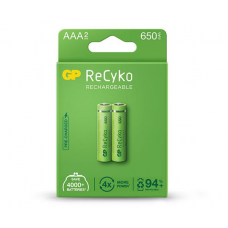 Pilha Recarregável GP ReCyko c/ 2 AAA NiMH 650mAh 1,2V