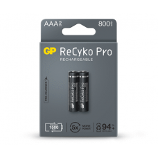 Pilha Recarregável GP ReCyko Pro c/ 2 AAA NiMH 800mAh 1,2V