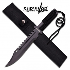 Faca bowie full tang com serrilhado Survivor outdoor