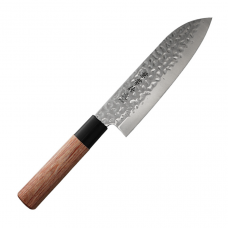 Faca Santoku Kanetsune aço DSR-1K6 Carbono cabo em Plywood