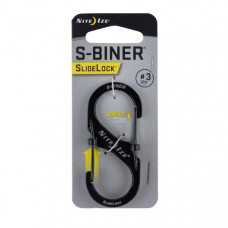 Mosquetão Nite Ize S-Biner SlideLock #3 em aço inox preto