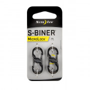 Mosquetões Nite Ize S-Biner MicroLock em aço inox preto (par)