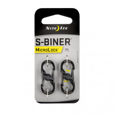 Mosquetões Nite Ize S-Biner MicroLock em aço inox preto (par)