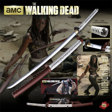 Espada ornamental Walking dead com suporte p/ parede, sem corte