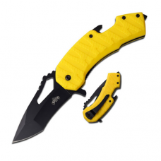 Canivete Master USA c/ abridor de garrafas e quebra vidros amarelo
