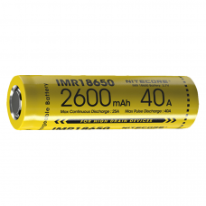 Bateria Nitecore 18650 de lítio IMR 40A 2600mAh de alta drenagem