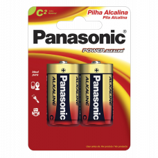 Pilha Panasonic Power Alkaline C - Blister com 02