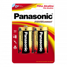 Pilha Panasonic Power Alkaline D - Blister com 02