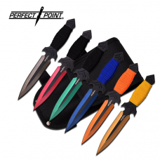 Conjunto 6 facas de arremesso cores diversas