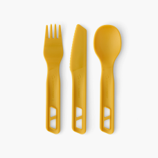 Conjunto de talhers Sea To Summit Passage Cutlery amarelo c/ 3 peças (plástico)