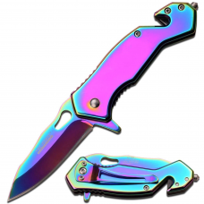 Canivete de resgate rainbow Tac Force TF-903RB