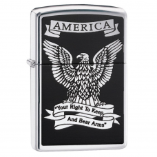 ISQUEIRO ZIPPO BLACK AND WHITE AMERICANA