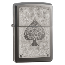 ISQUEIRO ZIPPO ACE FILIGREE BLACK ICE CHROM